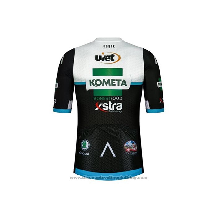 2020 Cycling Jersey Kometa Xstra Black White Green Short Sleeve And Bib Short